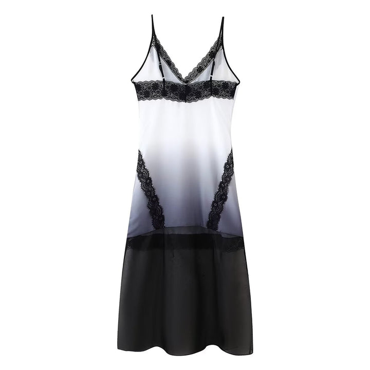 Night gown for women with elegant lace embellishments and a chic gradient of colors Style and Chic