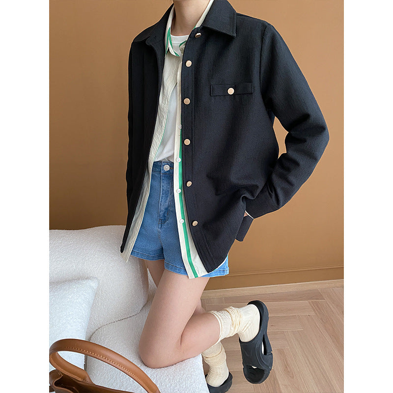 Women's Oversized Blouson Jacket with Button Detail Chic & Stil