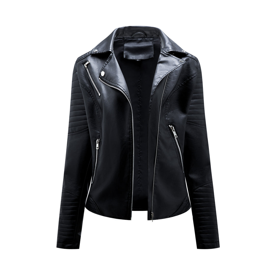 Women's biker jacket with trendy quilted details and an asymmetrical zipper Lune London