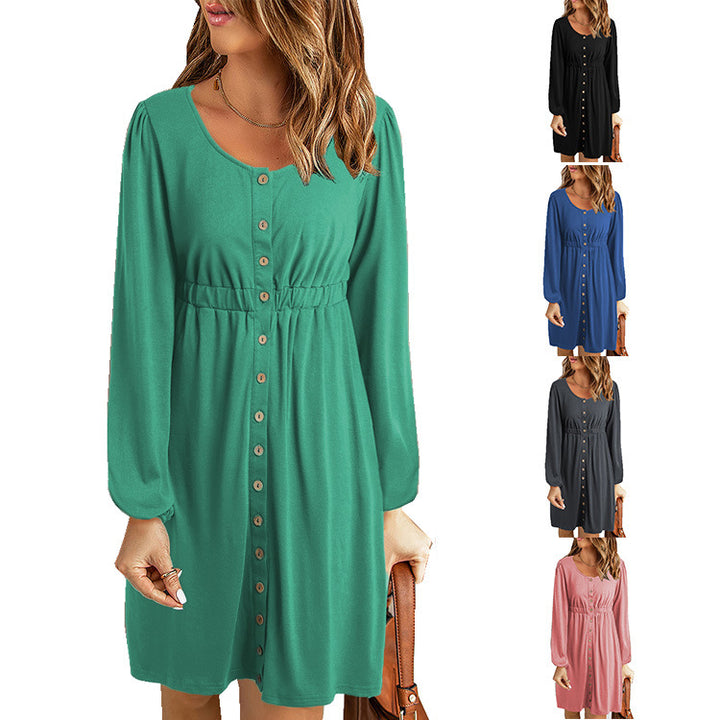 Summer dress for women with fitted cut and long sleeves Lune London