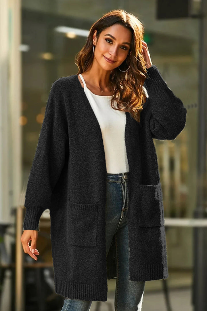 Cardigan en maille épaisse pour femmes avec grandes poches et manches larges Chic & Stil