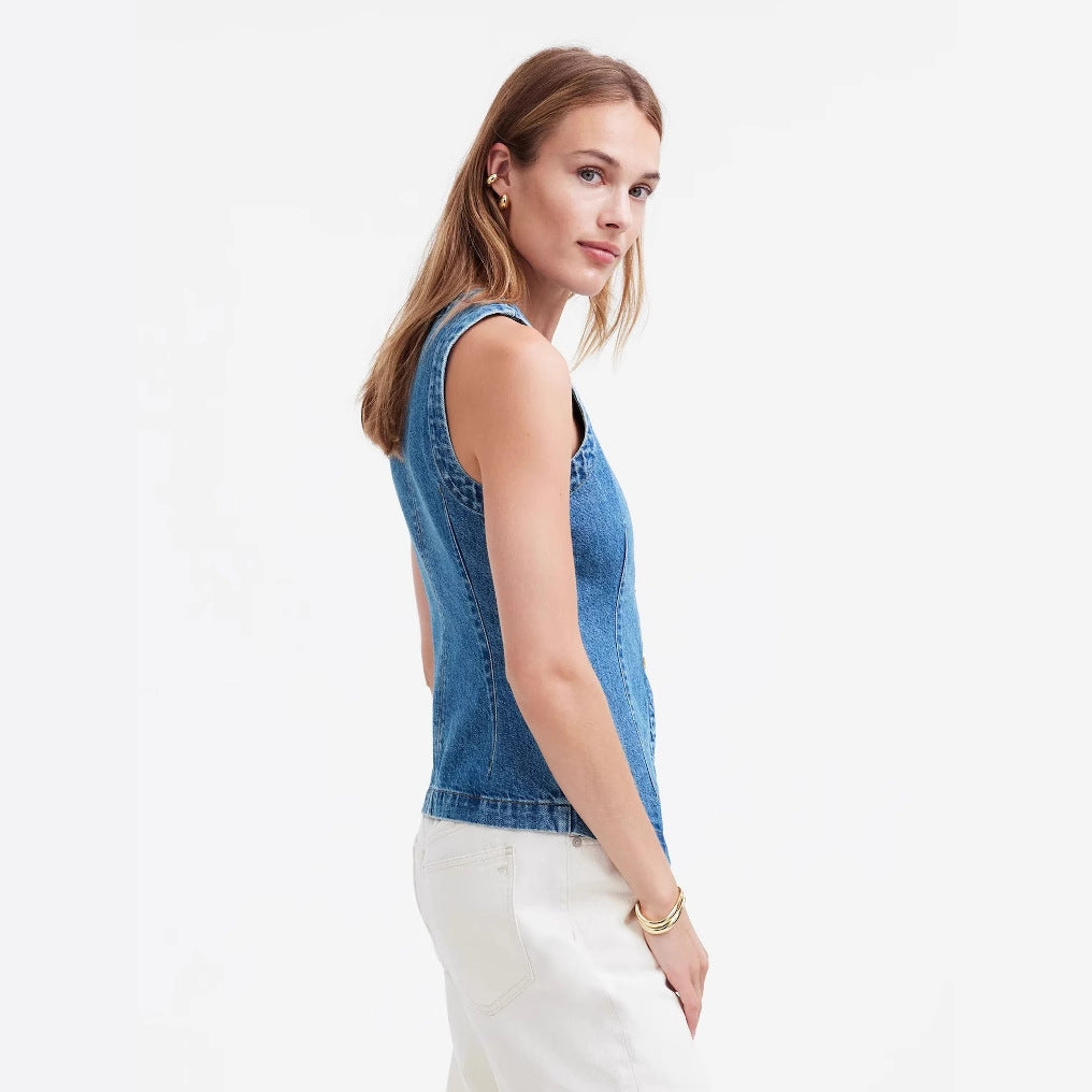 Chic & Stil Women's Denim Vest