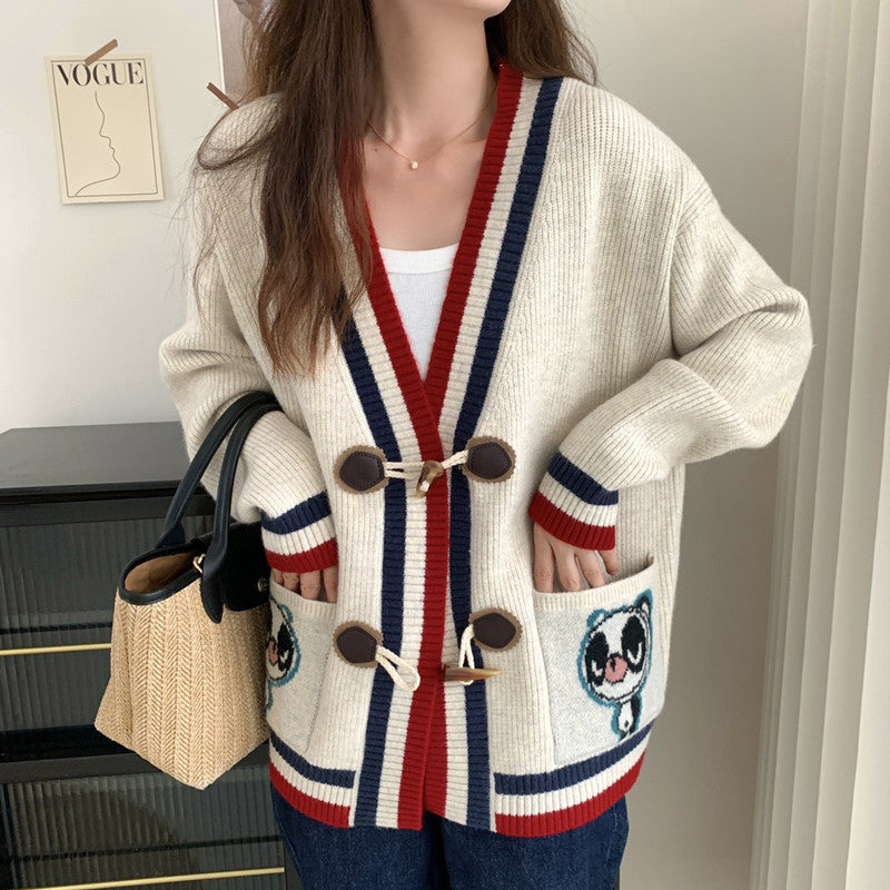 Knitted jacket for women with unique embroidery details Lune London