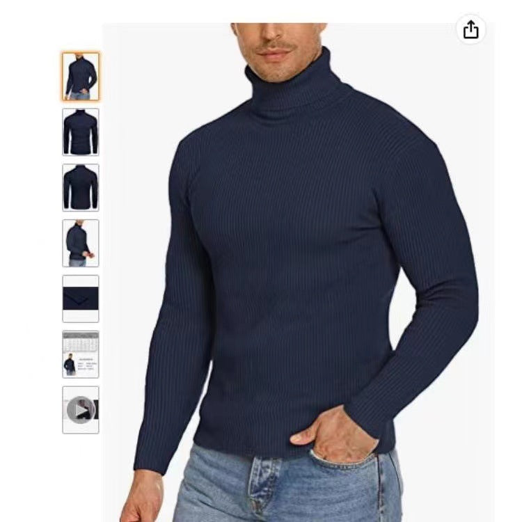 Lune London ribbed turtleneck knit sweater for men