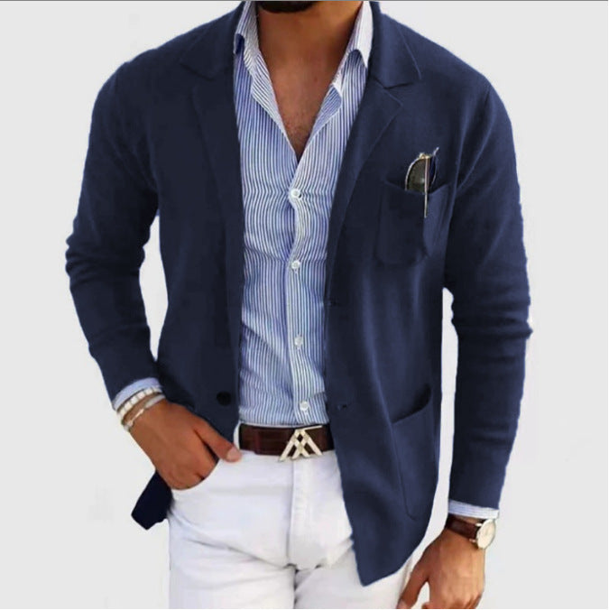 Lune London | Men's Elegant Fine Knitted Blazer with Practical Pockets