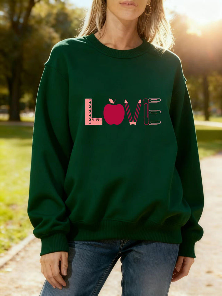 Sweat-shirt pour femmes avec motif créatif d'amour Chic & Stil