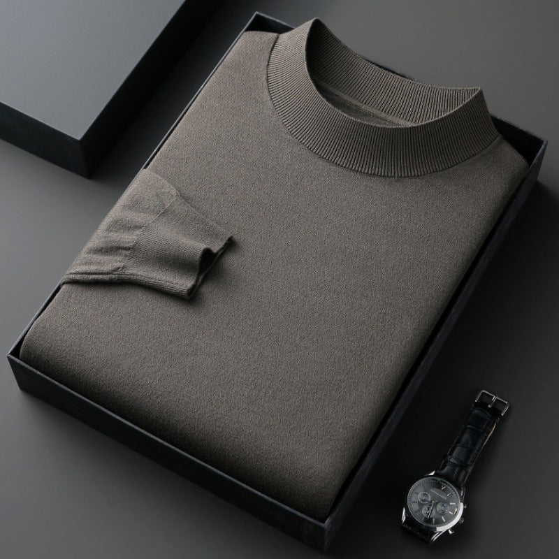 Elegant men's sweater with round neck in fine cotton blend Lune London