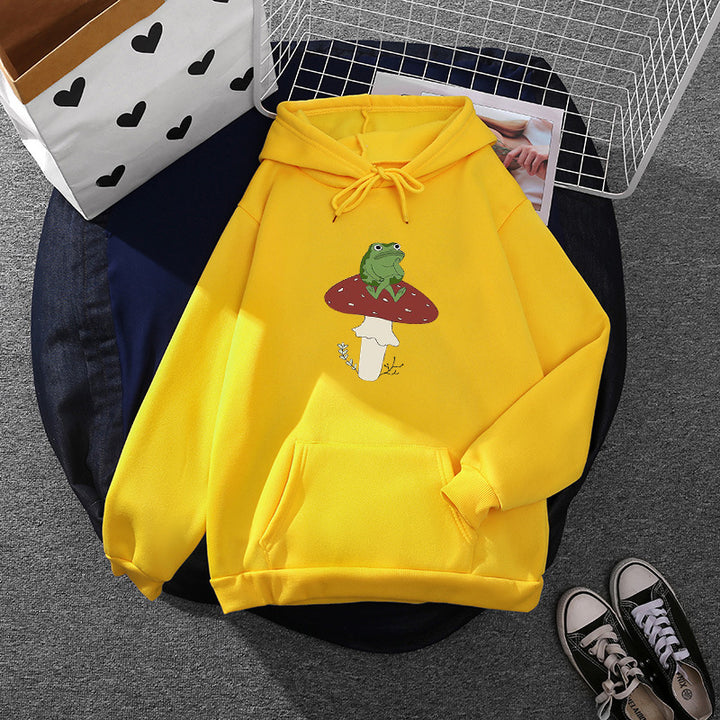 Women's hoodie with unique frog motif Chic & Stil