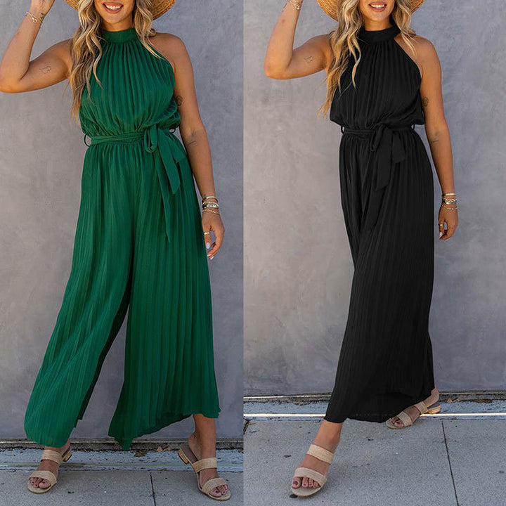 Ladies elegant pleated jumpsuit Lune London