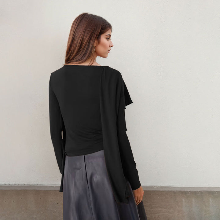 Elegant top for ladies with asymmetrical design and wide sleeves Chic & Stil