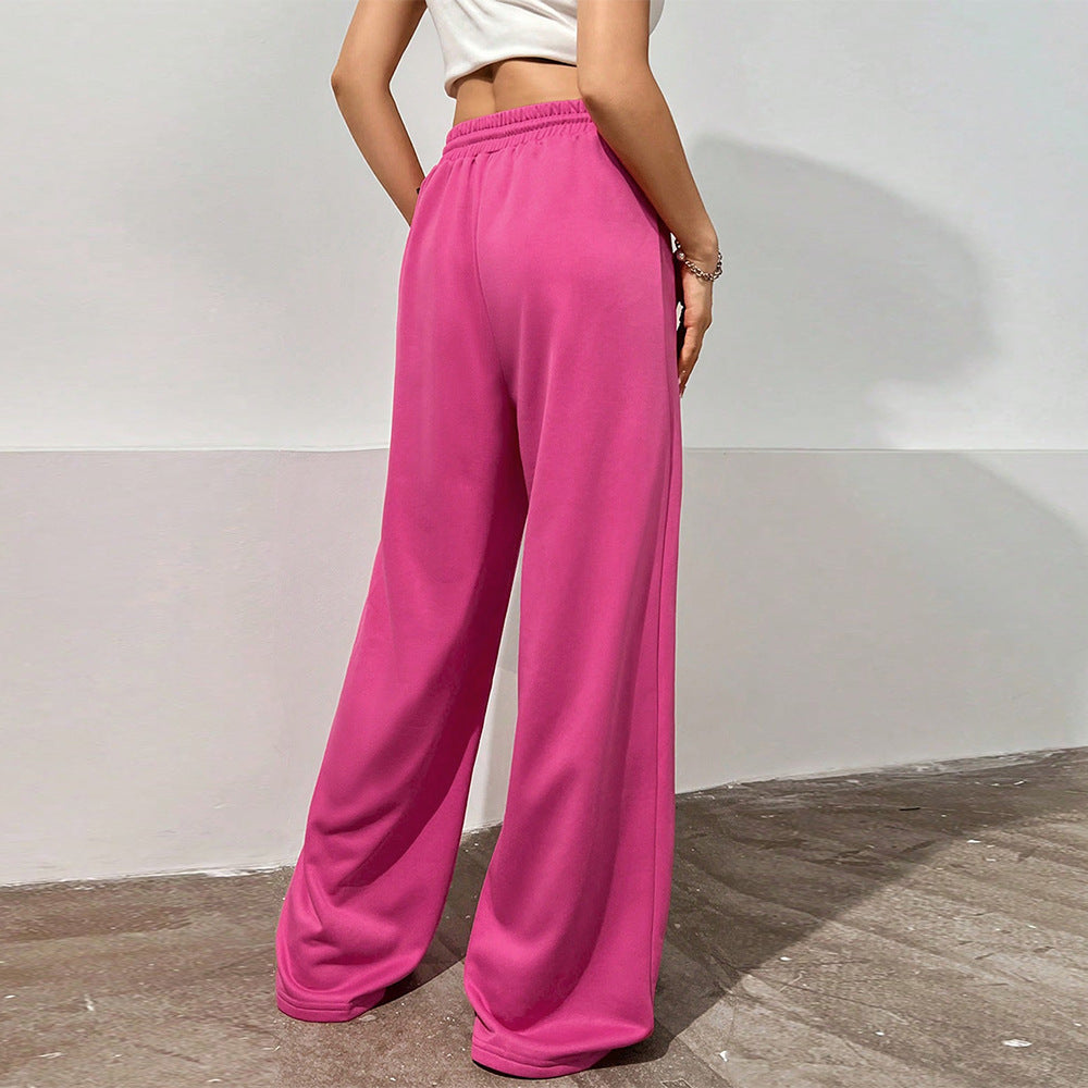 Pantalons de sport pour femmes à coupe décontractée avec taille élastique et poches latérales confortables Chic & Stil