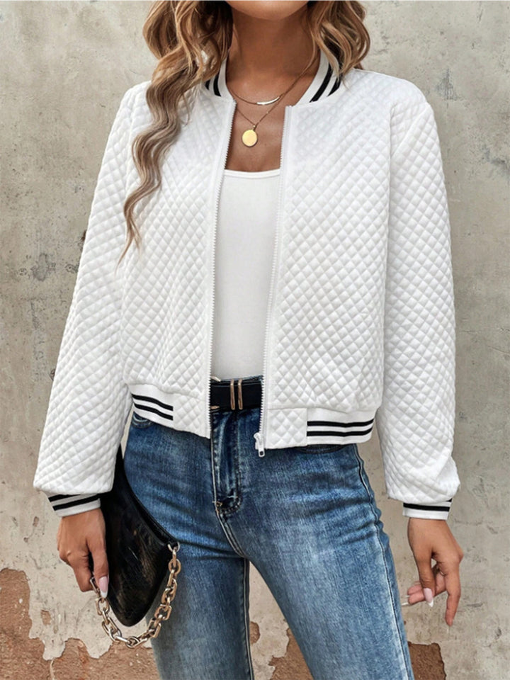 Quilted leisure jacket for women with contrasting cuffs Lune London