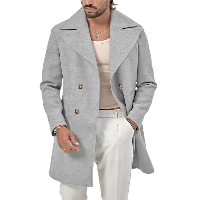 Elegant wool coat for men with double-breasted and modern fit Lune London