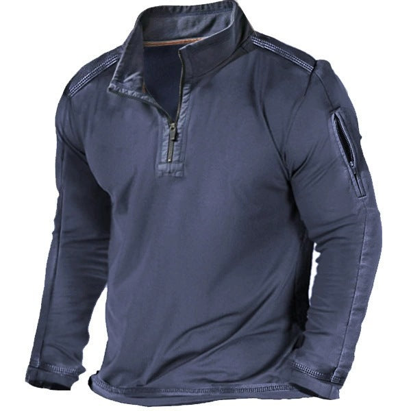Functional sweater for men with half-zip and practical pockets Lune London