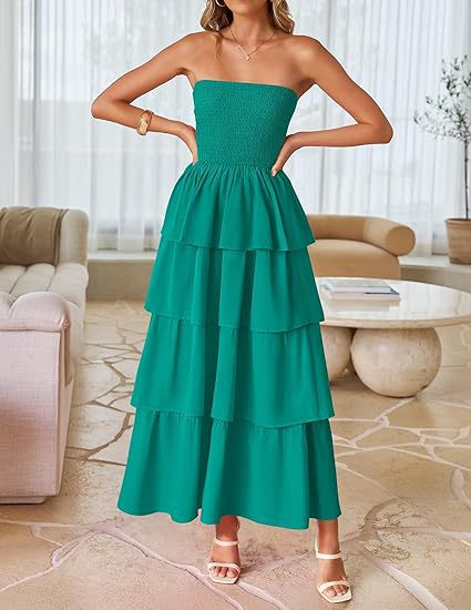 Maxi dress for women with a romantic ruffle design and a belt at the waist Lune London