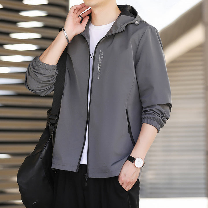 Waterproof sports jacket for men with adjustable hood Lune London