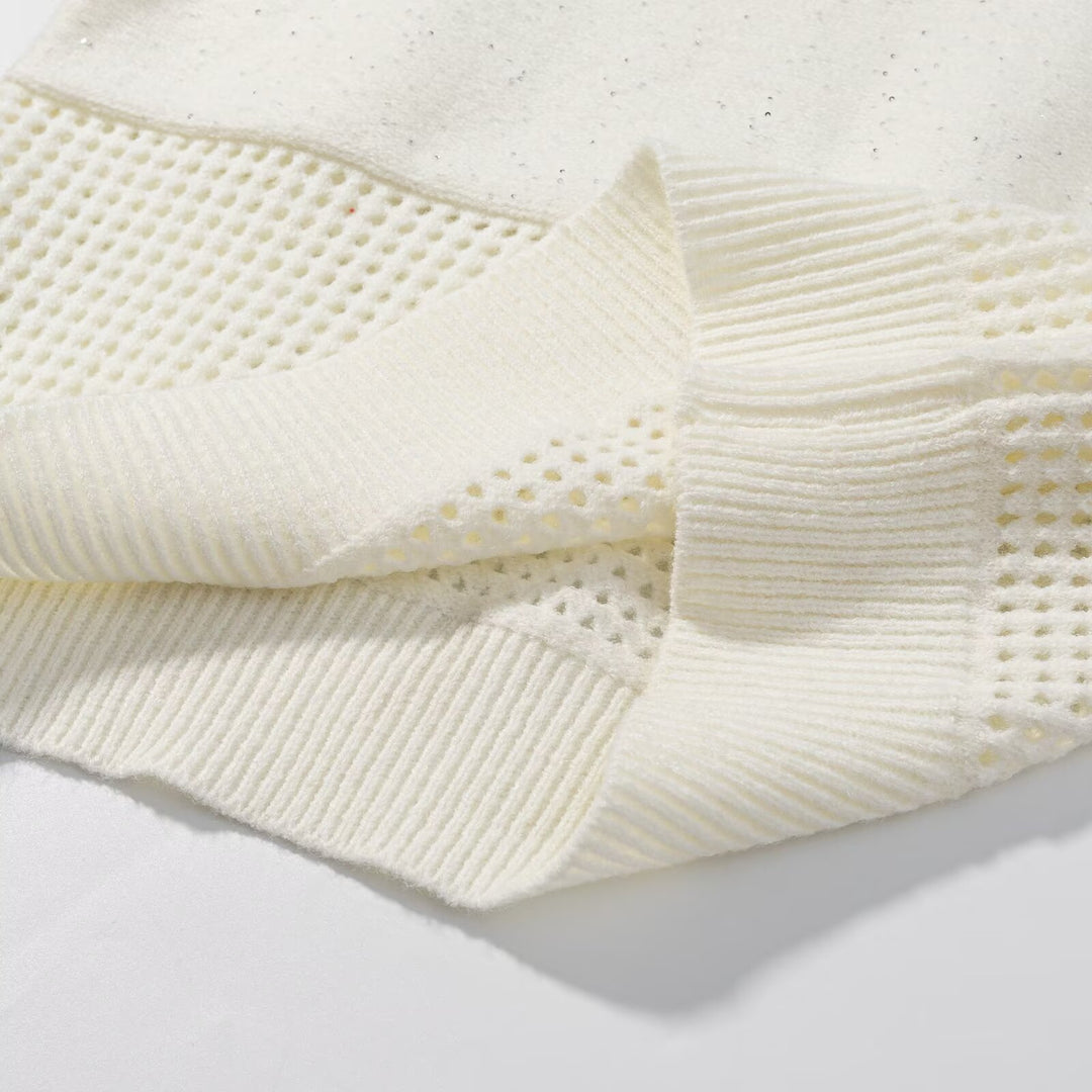 Robe tricotée pour femmes avec décolleté en V moderne et taille élastique