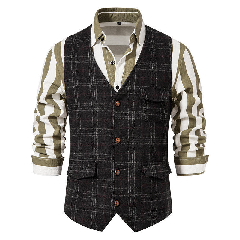 Veste élégante pour hommes au motif à carreaux classique avec poches pratiques Lune London