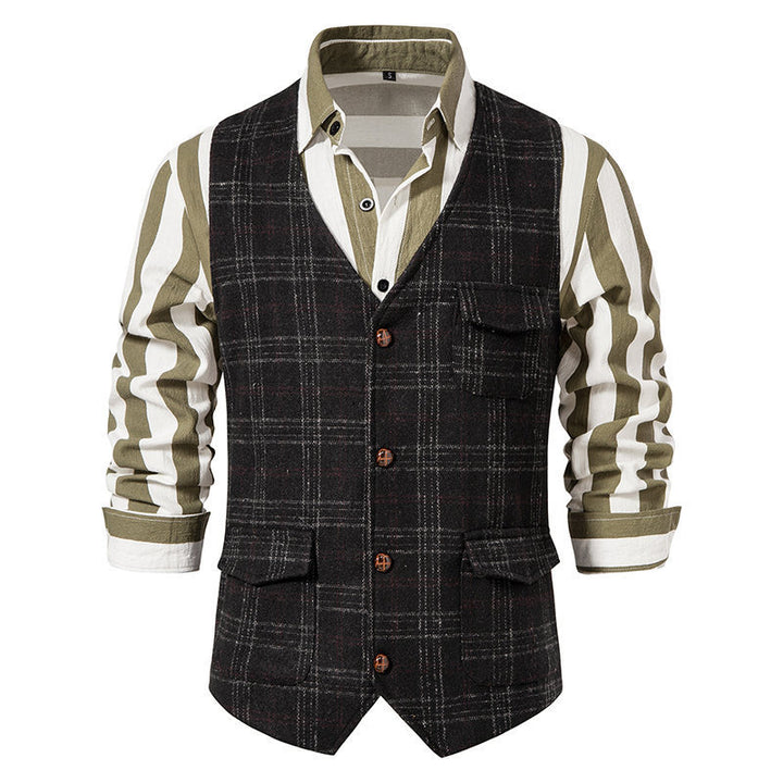 Veste élégante pour hommes au motif à carreaux classique avec poches pratiques Lune London