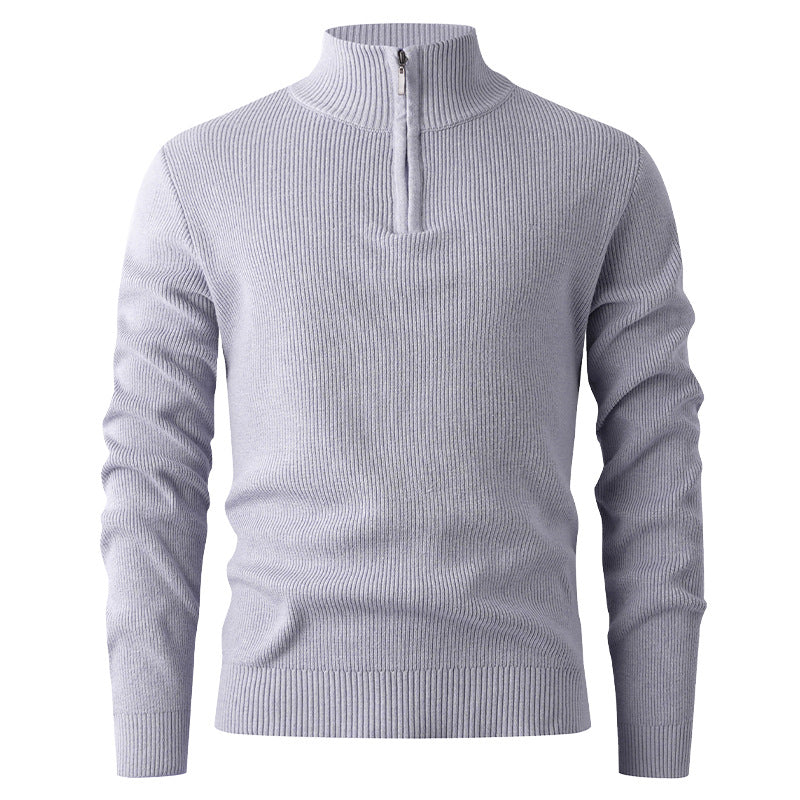 Men's sweater with high collar and additional zipper Lune London