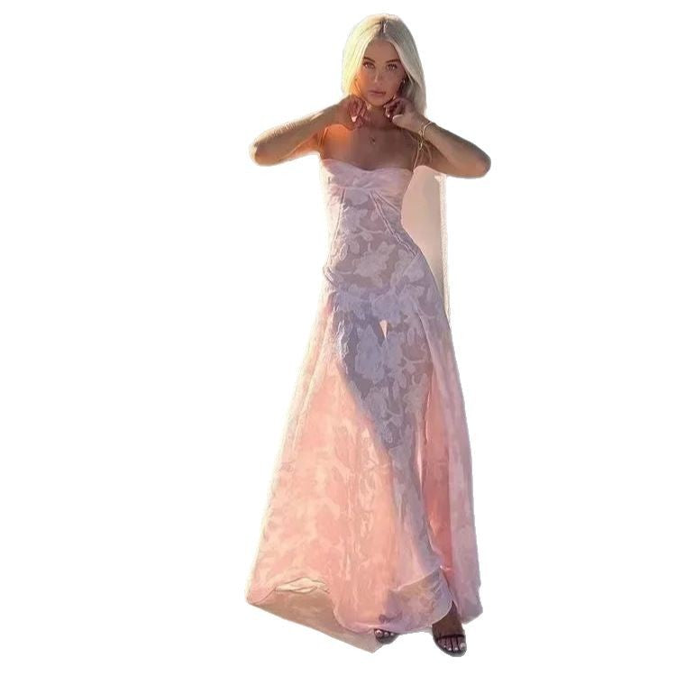 Ladies Flowers Lace Evening Dress Lune London