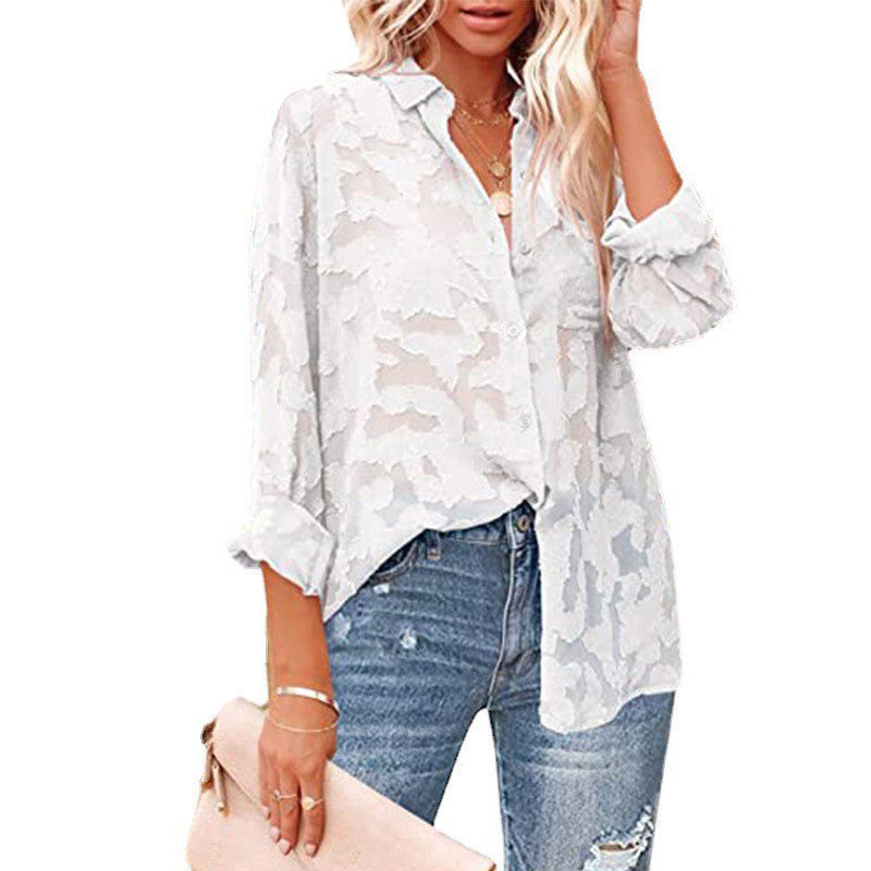 Plus size floral print blouse with airy cut Lune London