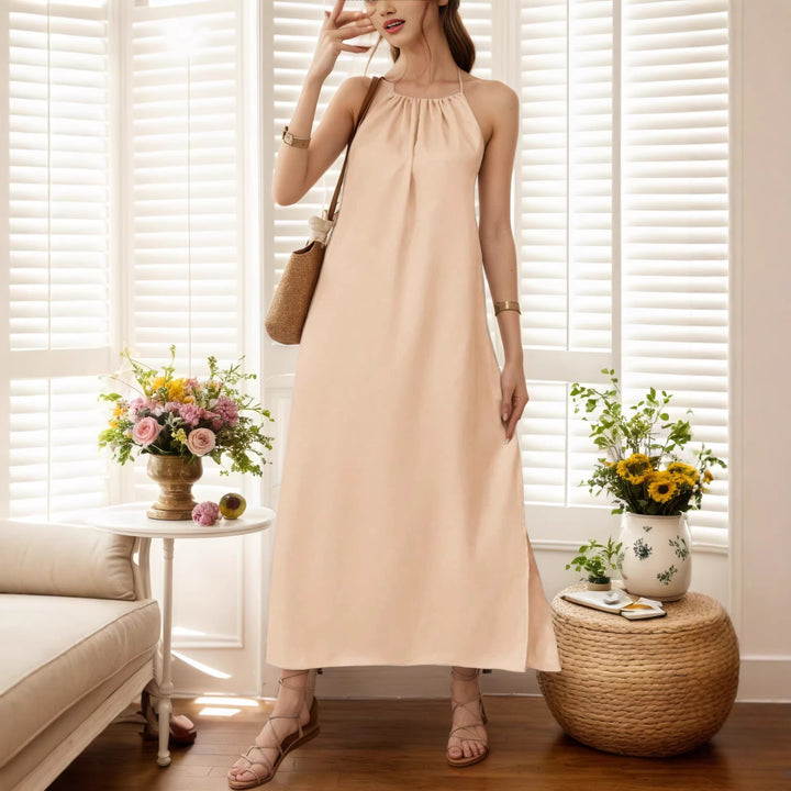 Women's Maxi Dress with Elegant Halter Strap Lune London