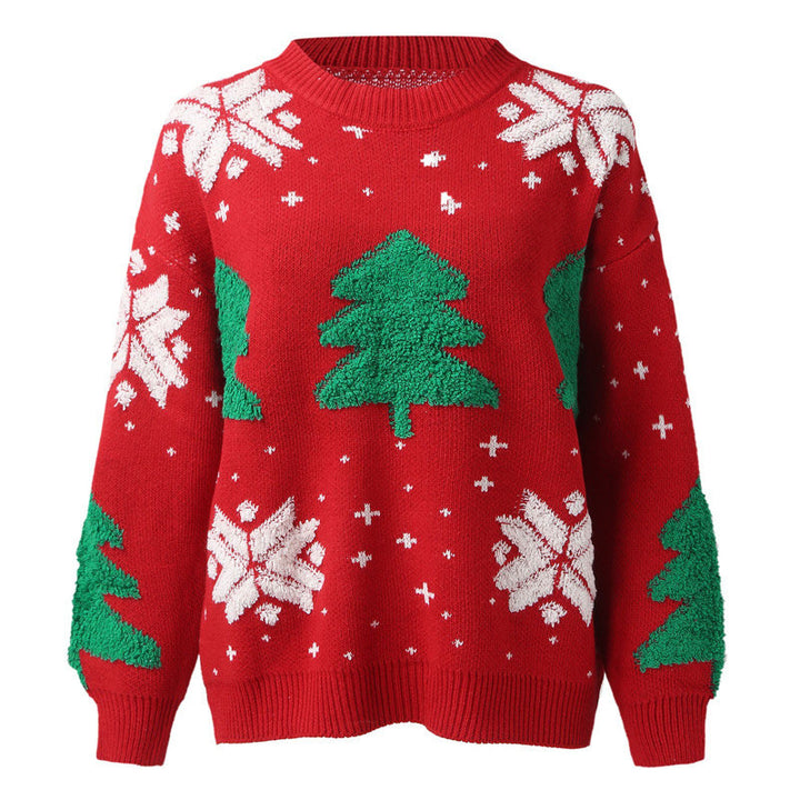 Knit sweater for women with festive Christmas pattern and revamped design Lune London