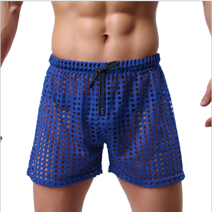 Shorts de bain et de natation pour hommes en matériau en maille respirant avec une taille élastique et un cordon de serrage Lune London