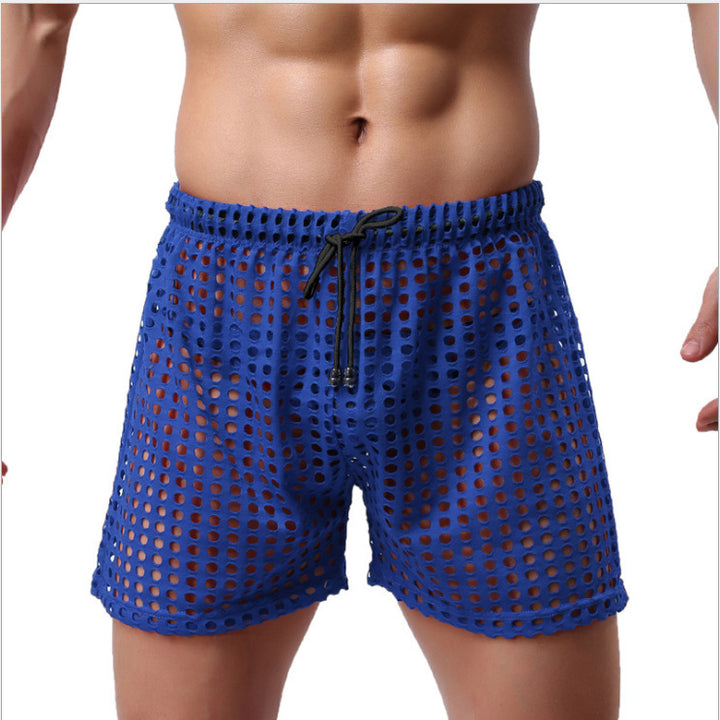 Shorts de bain et de natation pour hommes en matériau en maille respirant avec une taille élastique et un cordon de serrage Lune London