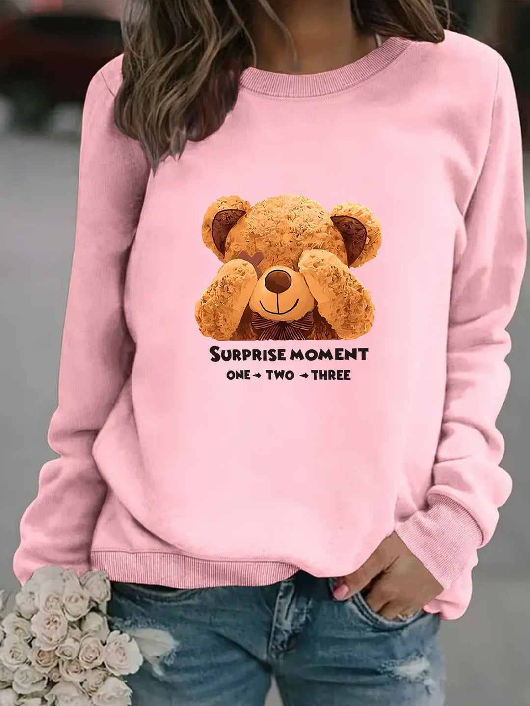Women Sweatshirt with unique bear motif and entertaining saying Chic & Stil