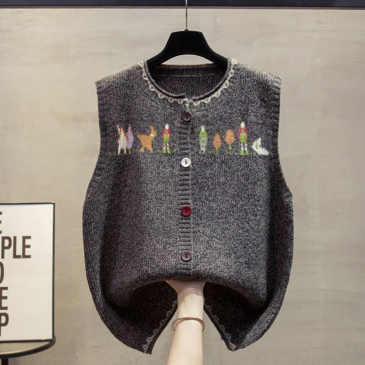Gilet tricoté pour femmes avec motif ludique Chic & Stil