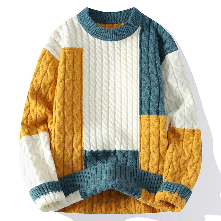 Elegant men's sweater in twisted knit design Lune London