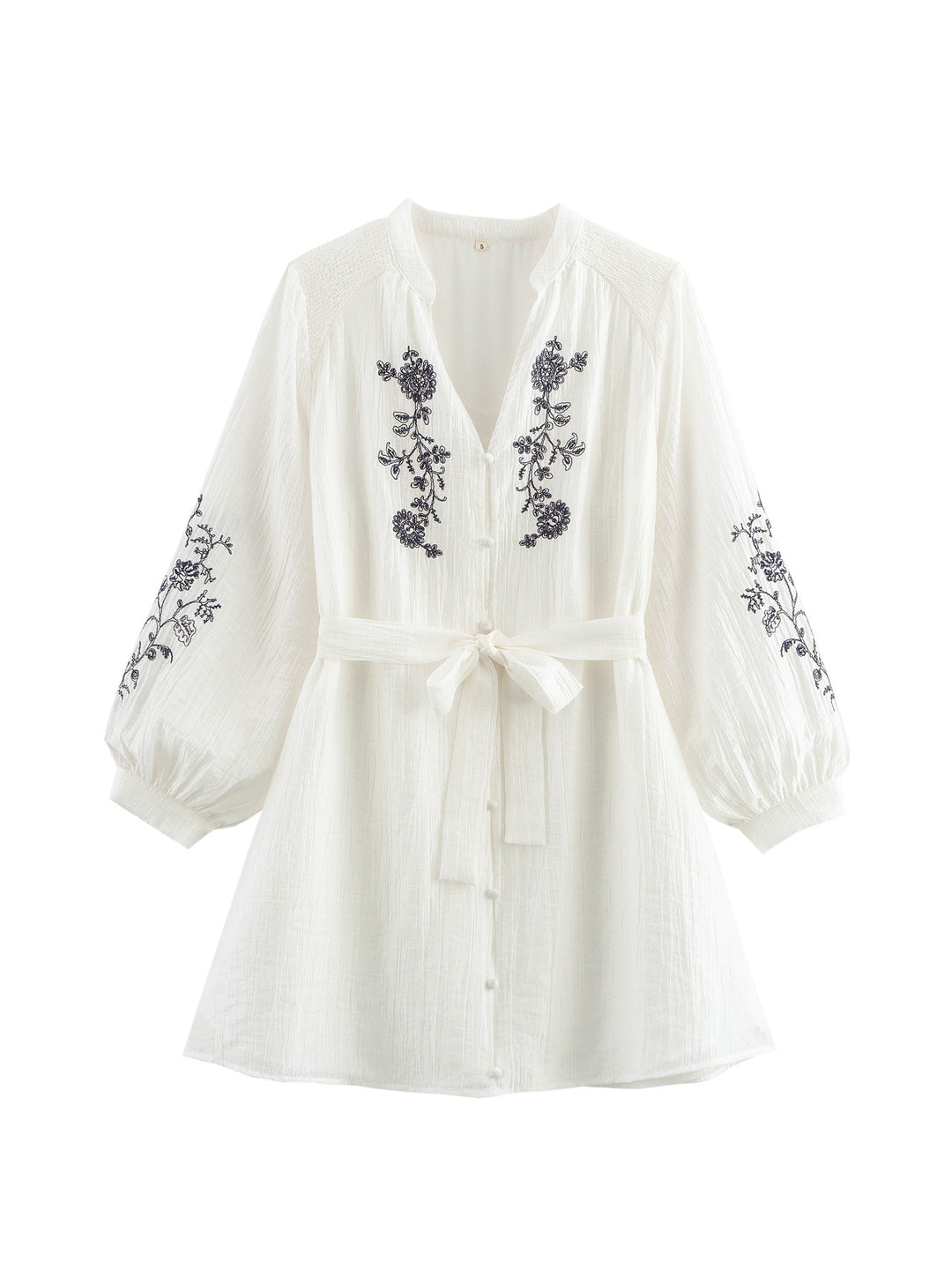 Elegant women's blouse with floral embroidery detail Lune London