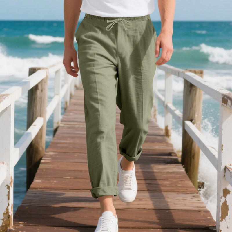 Men's casual beach pants with adjustable waistband and breathable material Lune London
