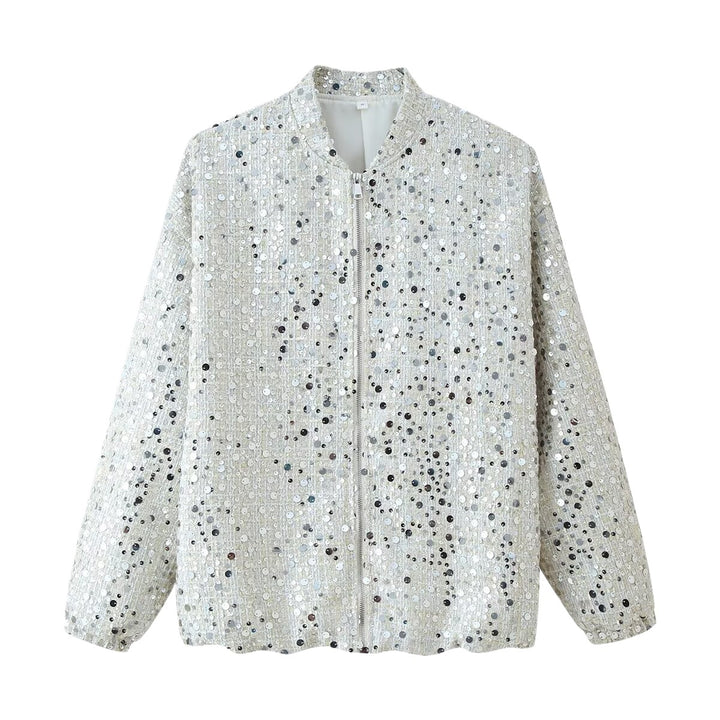 Women Shiny Chic Bomber Jacket