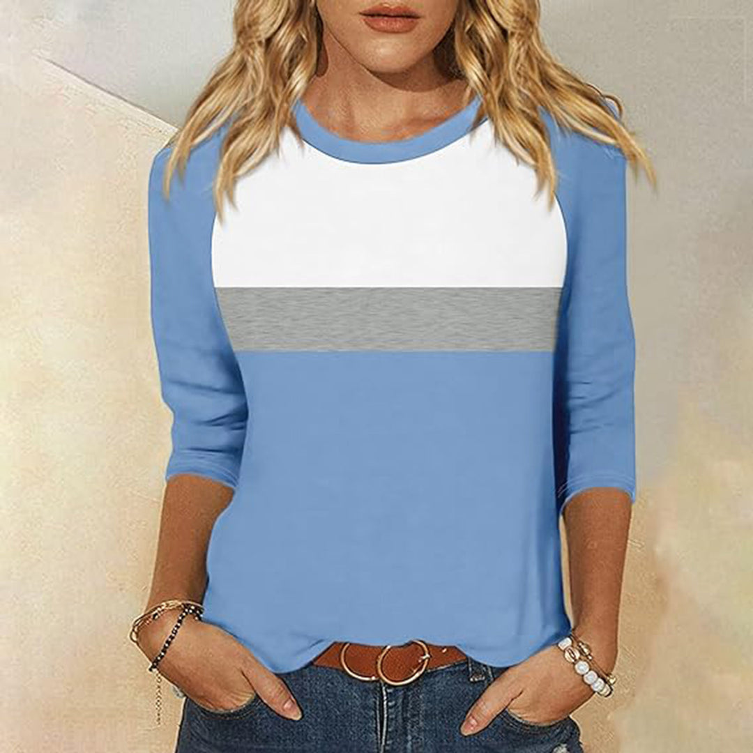 Lune London women's casual T-shirt with trendy color block design