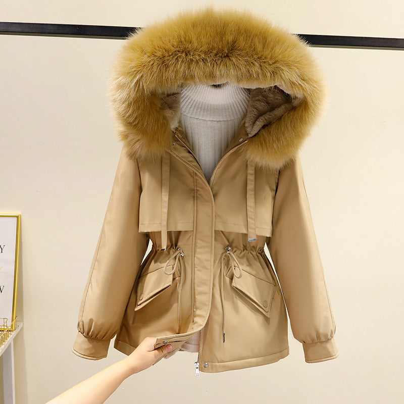 Winter ladies with functional zipper and removable faux fur collar Lune London
