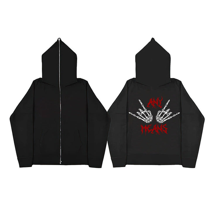 Ladies Zip-Hoodie with unique skeleton pattern and comfortable fit Lune London