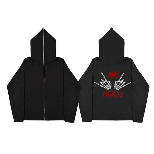 Ladies Zip-Hoodie with unique skeleton pattern and comfortable fit Lune London