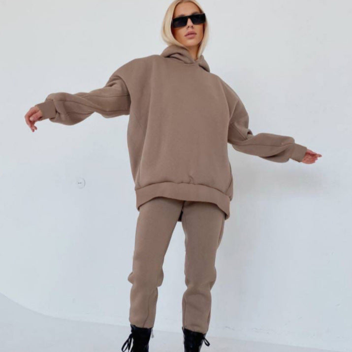 Comfortable fleece leisure set for women with high collar Lune London