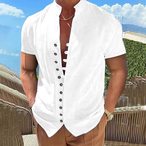 Short sleeve shirt for men with button placket Lune London