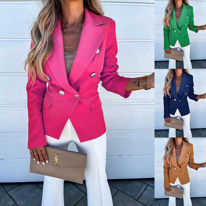 Veste blazer femme mode avec fermeture à double boutonnage et accents élégants Chic & Stil