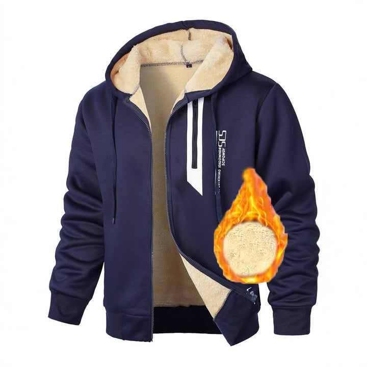 Men's fleece hoodie with heated lining and practical zip pockets Lune London