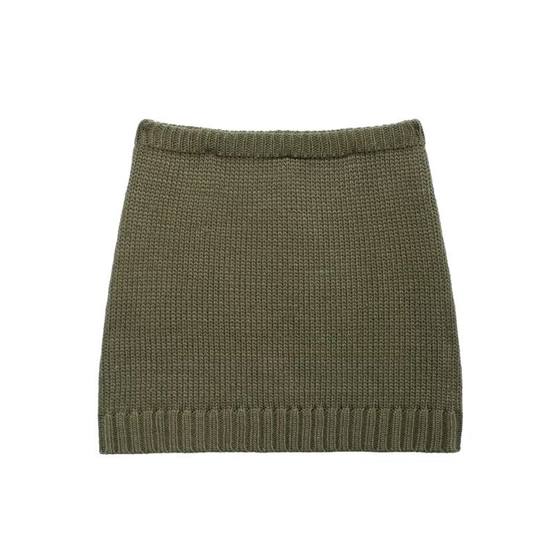 Woman knitted skirt with elastic waistband Lune London