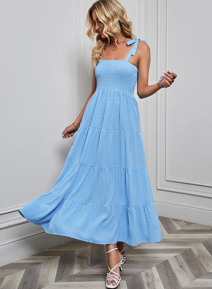 Maxi Dress for Women with Ruffled Straps and Flared Hem Chic & Stil
