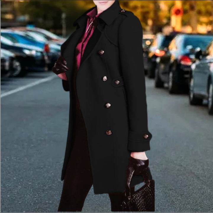 Chic and stylish double-breasted trench coat for women
