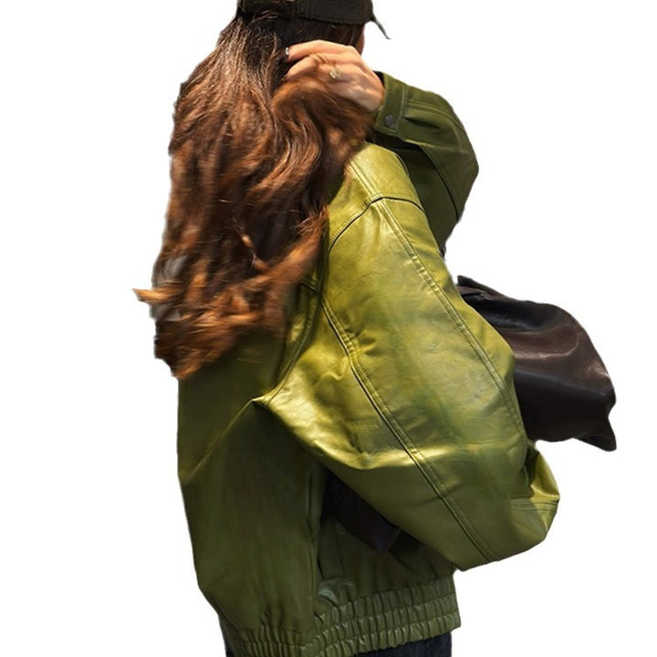 Cropped faux leather jacket for women with handy pockets Lune London