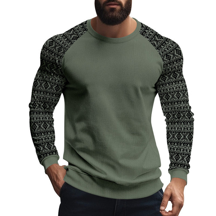 Long sleeve sweater for men with geometric pattern Lune London