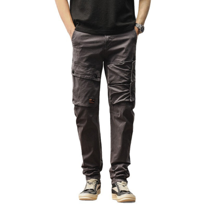 Pantalon cargo robuste pour hommes avec taille élastique et poches multifunctionnelles Lune London